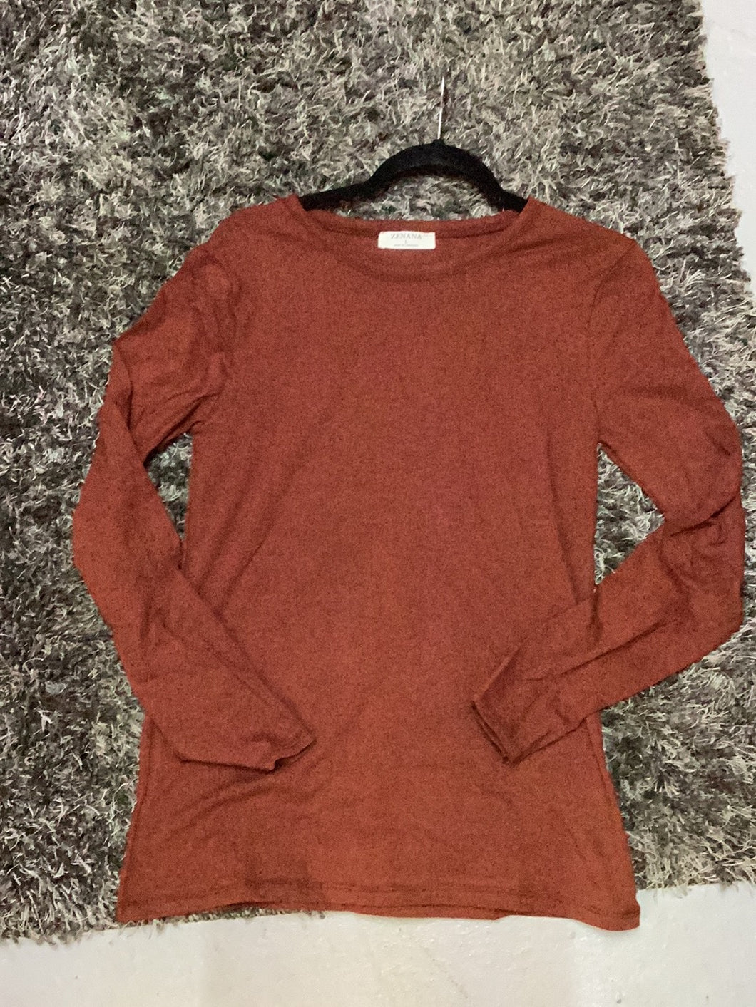 Zenana brown long sleeve