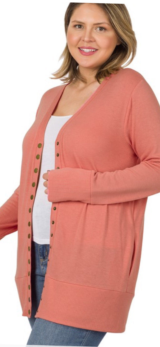 Zenana light pink cardigan